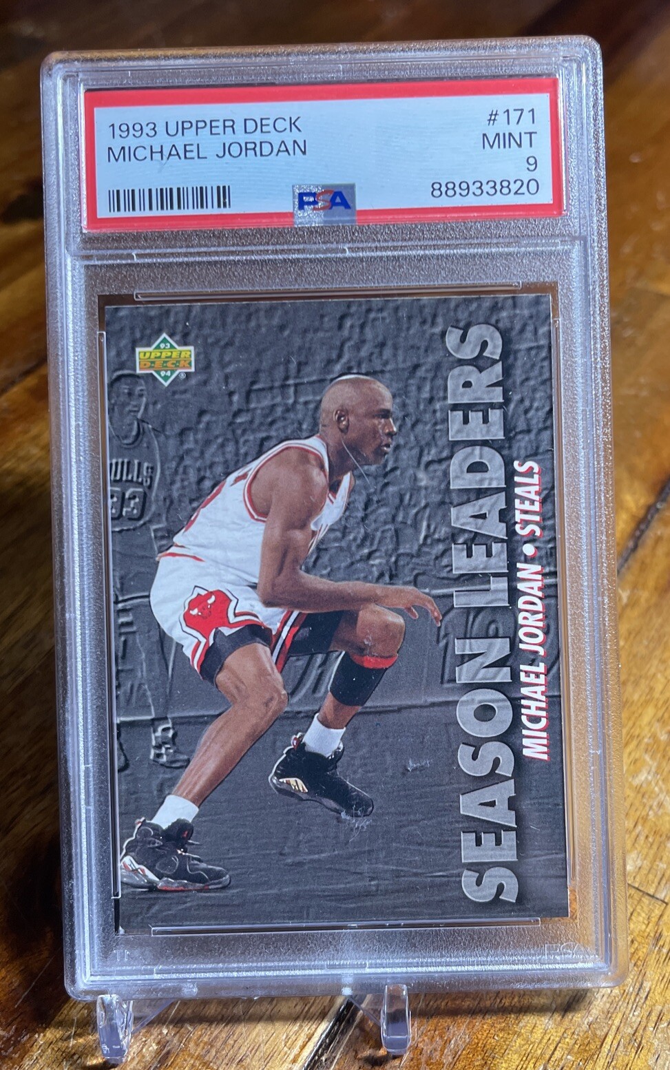 1993 Upper Deck Michael Jordan #171 Season Leaders Steals Bulls PSA 9 MINT