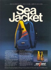 1980 Sea Quest PRINT AD Scuba Diver Sea Jacket Buoyancy Compensator Vest