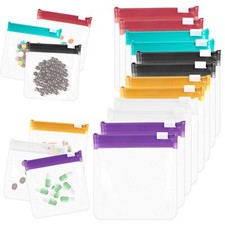Zippered Pill Pouch Reusable Pill Pouch Bags Storage with Slide for Pills 12 Pcs