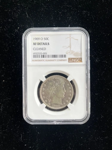 1909 O- Barber Half Dollar- NGC- Cleaned XF Details