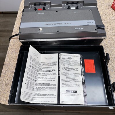 Telex Copyette 1 & 1 Tape Copy Machine Org Owner 1982