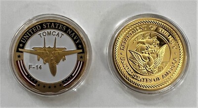 F-14 Tomcat USN Navy Challenge Coin  F-18 F-104 F-16 F-15 F-4 F-35 Topgun