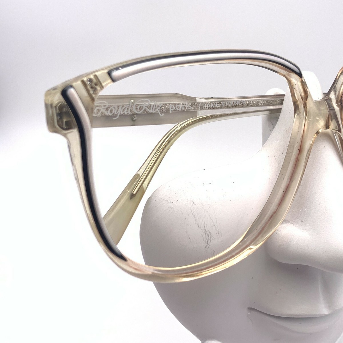 Vintage Royal Ritz Laser 181 Black Oval Sunglasses France FRAMES