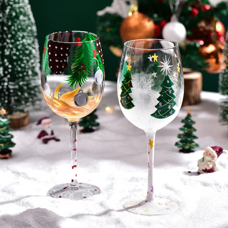 Snowman wine sales glasses hand painted