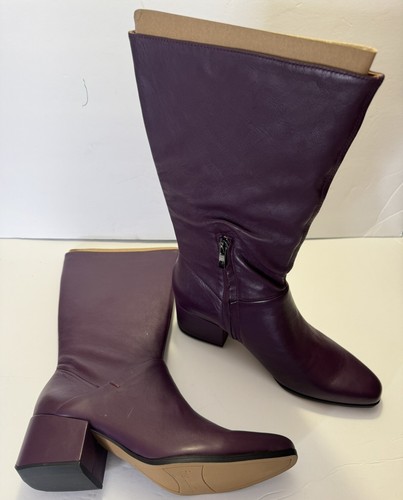 Franco Sarto Women Jaxine Plum Leather Mid Boots Size 8.5M New - Picture 4 of 7