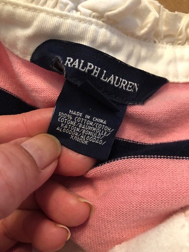 Vtg Circa 2008 Ralph Lauren Girls L 12/14 or Women XXS Shirt Dress Pink Stripe - Picture 6 of 7