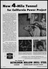 1954 Siskiyou Mountains California Tunnel Workers Photos PG&E Project Print Ad