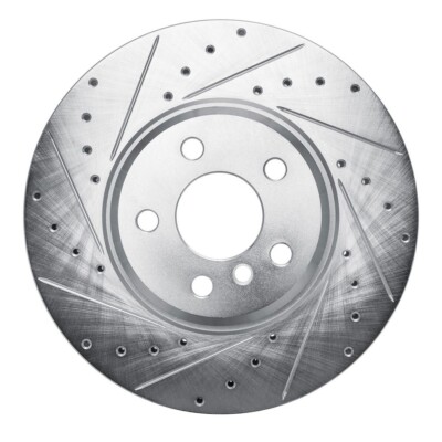Dynamic Friction 631-31171L - Drilled and Slotted Silver Zinc Brake Rotor