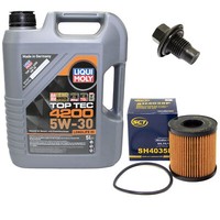 MotoröL Set 5W-30 5 Liter + ÖLfilter SH 4035 P + Schraube FüR Citroen Jaguar XF