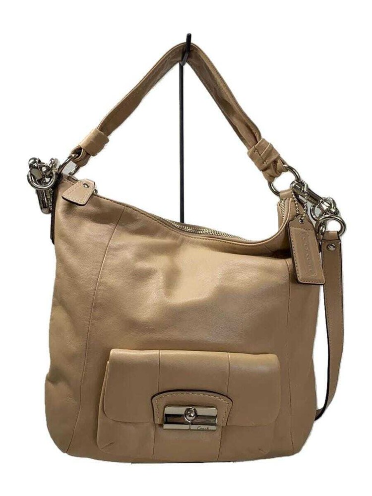 COACH Shoulder Bag All Leather Leather BEG