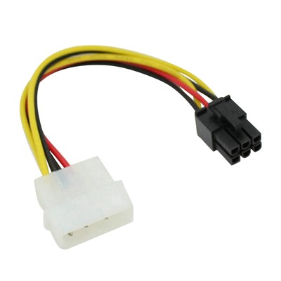 2Pcs 4 Pin Molex to 6 Pin PCI-Express Power Supply Connector Converter Cable