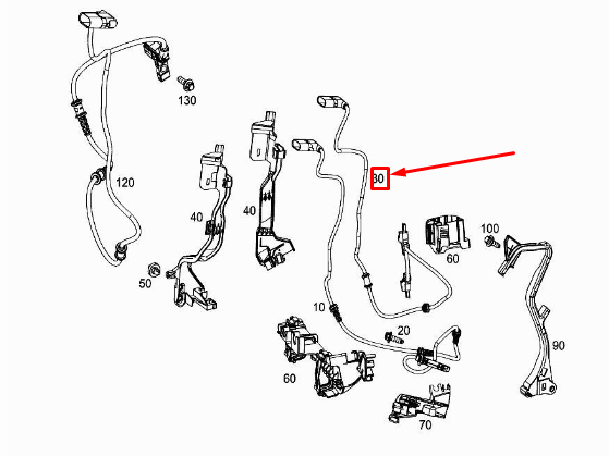 MERCEDES-BENZ C W205 Stoßdämpfer-Kabelbaum vorne links A2055403706