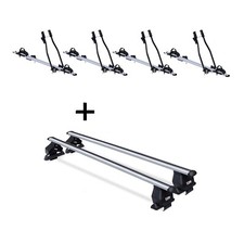 4x Fahrradträger SAGITTAR+Dachträger Menabo Tema für für Toyota Aygo I 5Tür 05-1