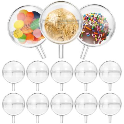 100Pcs Clear Acrylic Chocolate Holders Mini Cupcake Muffin Truffle Wrapping B...