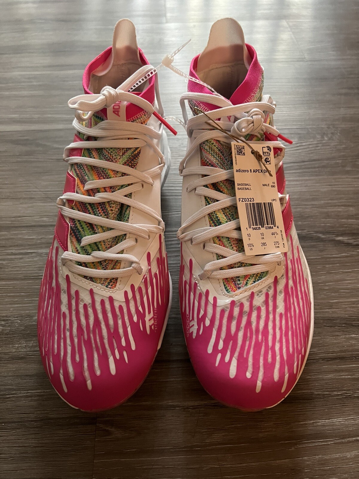 Adidas Adizero 8 Apex Drip Fernando Tatis White Pink Baseball Cleats