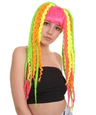 HPO Adult Women's Crazy Clown Dolly Wig, Perfect for Halloween, HW-1553