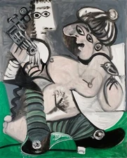 "COUPLE À LA GUITARE" by Pablo Picasso Art Poster or Canvas Print 17 x 22