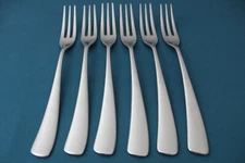 6 Dinner Forks Studio William LARCH SATIN Stainless Vietnam 8 1/4"