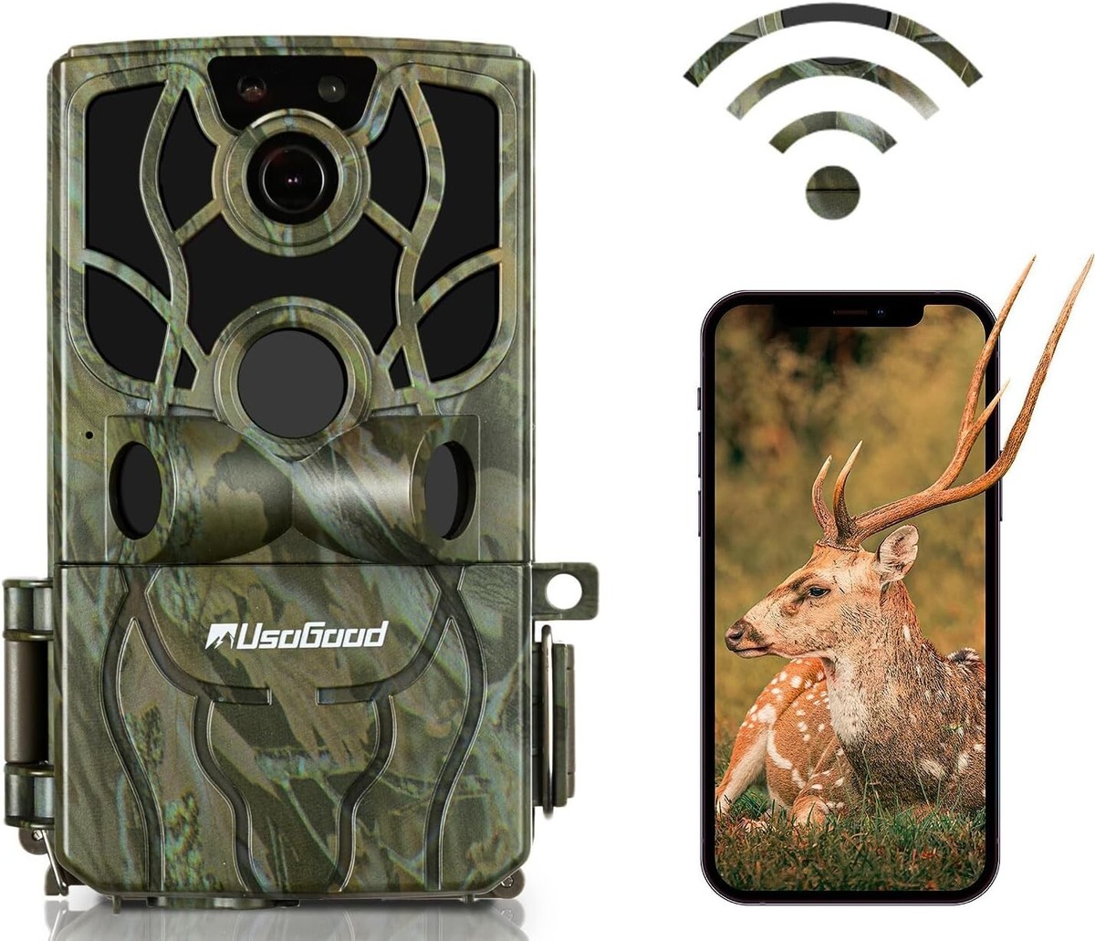 usogood Trail Camera WiFi 4K 48MP, Game Cameras with No Glow Night