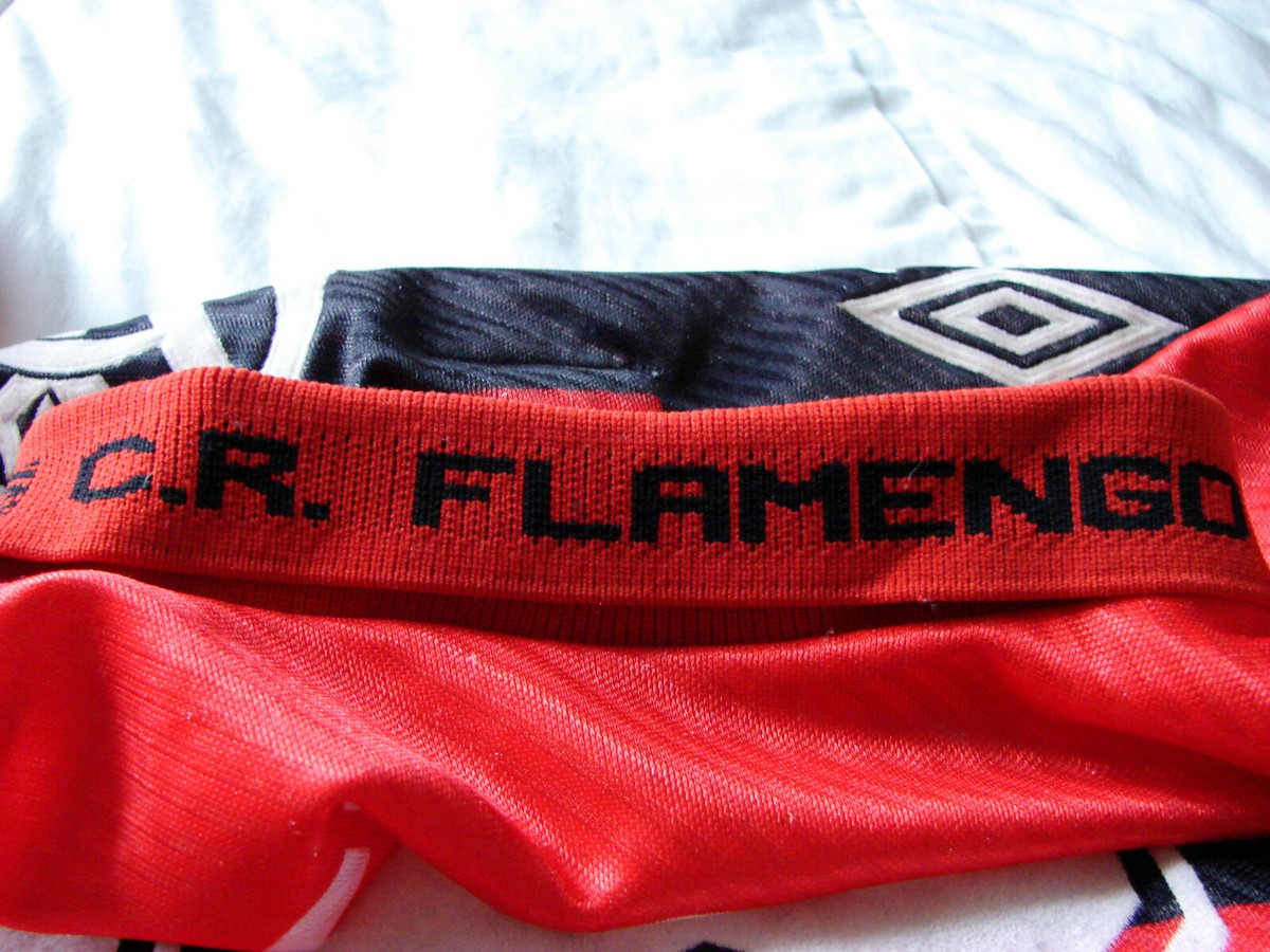 Vintage 90s Umbro Flamengo Lubrax Brazil Red Football Home Jersey