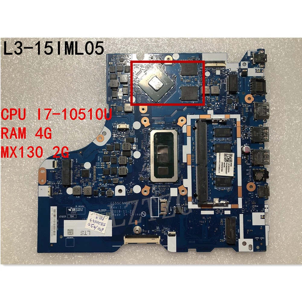 Ideapad L3-15IML05 Motherboard I7-10510U 4G GPU MX130 2G 5B20S44007 |