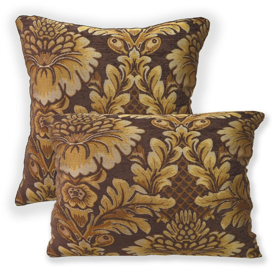 We57 - Brown Big Peony Flower Leaf Bolster Case/Pillow/Sofa Seat Cushion Cover - Image 4 of 4