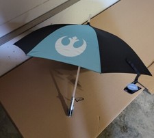 Disney Star Wars Light-Up LIGHTSABER Umbrella Rebel Alliance Insignia