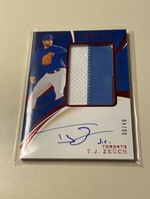2020 Immaculate Tj Zeuch Debut Jumbo Jersey/Auto 8/49