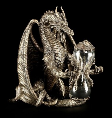 Drachen Sanduhr - bronziert - Fantasy Dragon Deko momento mori
