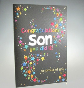 Congratulations Son You Did It So Proud Of You Well Done Card Exams Grad Ebay