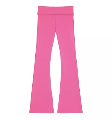 Victoria's Secret Pink Bling Shine Fold-over Flare Legging Pink XL
