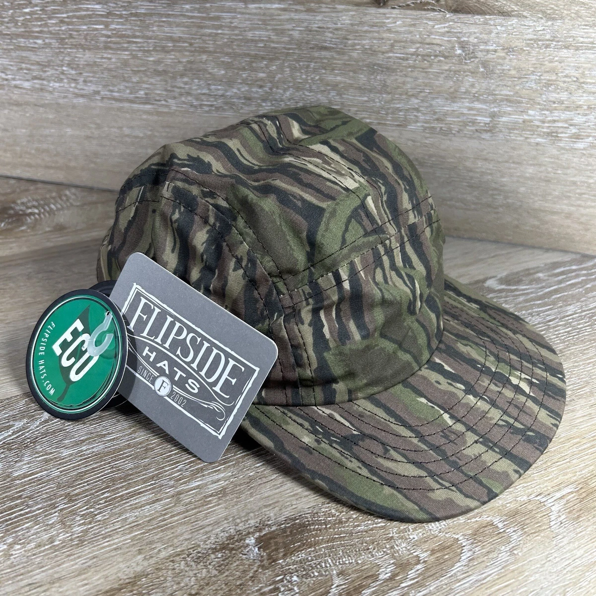 New Flipside Hats Eco Camp Cap Camo Five Panel Snapback Made In