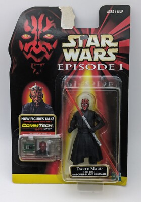 Hasbro Star Wars Episode 1 Darth Maul Double LightSaber W/ CommTech Chip