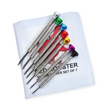 Set cacciaviti orologiai di qualità x7 kit attrezzi riparazione orologi LAME DI RICAMBIO nuovi
