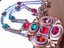 thumbnail 4 - ~WOW New Runway Designer Gold Tone Multi Color Cabochon Crystal Pendant NECKLACE