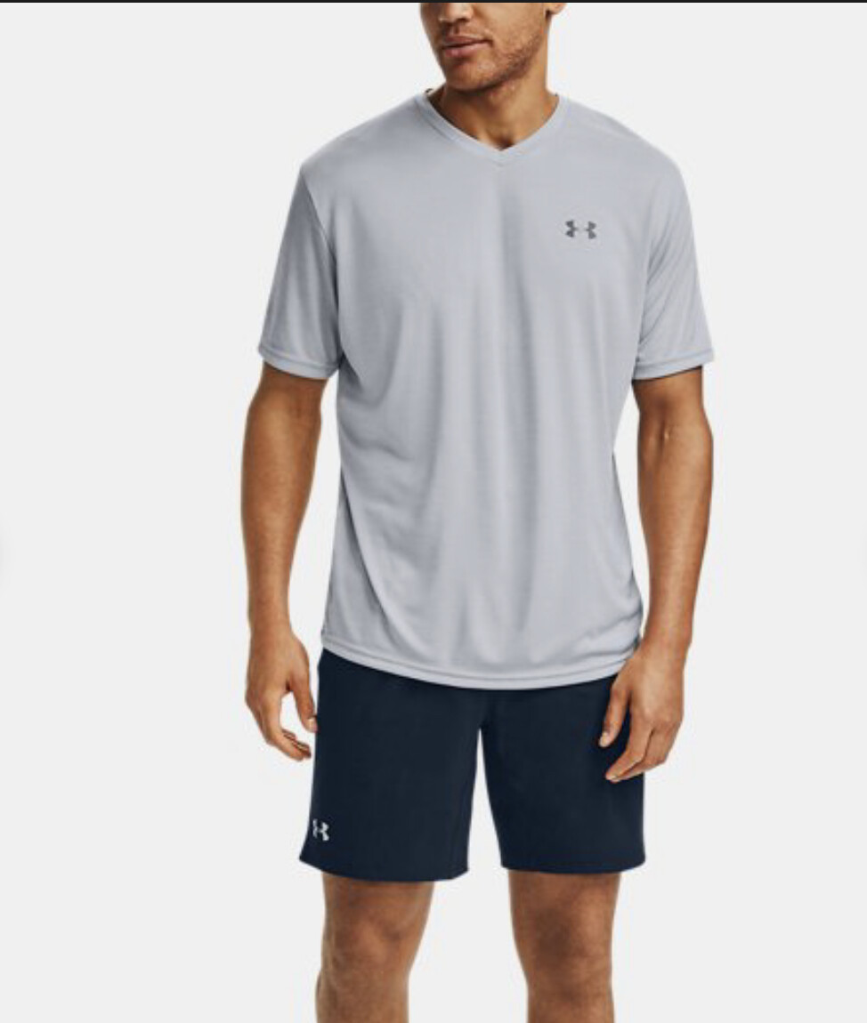 Under Armour Men's V-Neck Tech 2.0 Short Sleeve Grey Silver