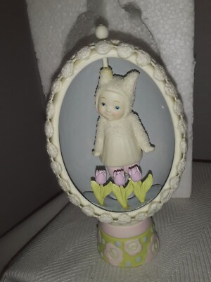 Dept 56 Snowbunny Rotating Tip Toe Through the Tulips #811302 HTF Easter