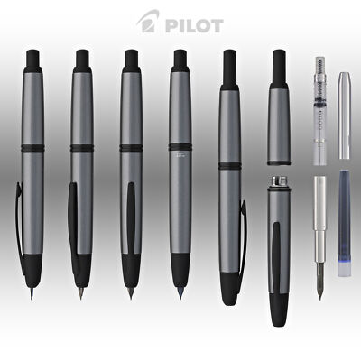 Pilot Vanishing Point Fountain Pen Gun Metal & Matte Black - 18K