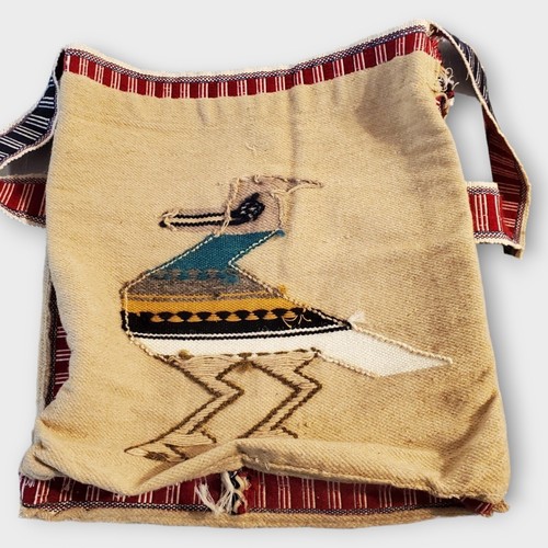 Hand-woven South American Wool Crossbody Tote Shoulder Bag Roadrunner - Picture 4 of 8