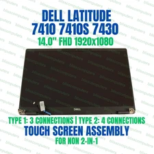 Dell Latitude 7410 14" LCD Screen Complete Assembly Touch