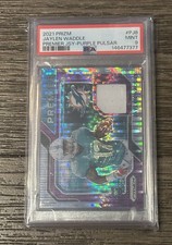 2021 Panini Prizm Premier Jerseys Jaylen Waddle Purple Pulsar RC PSA 9 Pop 3!!