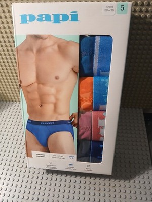 Papi 5- Men's Microfiber Low Rise Briefs Small  28-30 Assorted-New