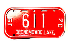 1970 Oconomowoc Lake WISCONSIN BICICLETTA TARGA SCHWINN BIKE WI 611 70 ROSSO