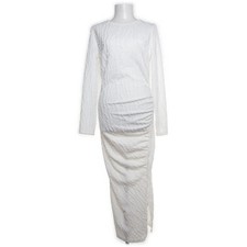 Shein, Maxikleid, Größe: 40/42, Weiß, Elasthan/Polyester, Musterstrick #KiK