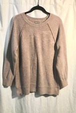 Barefoot Dreams CozyChic Lite Raglan Pullover Sweater Mauve Purple Pink Size L