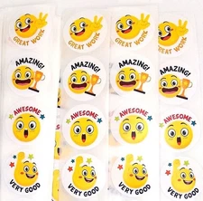 30 Small Emoji "Good Job" Stickers/Scrapbooking/Crafts/Journals/Diary/1 inch