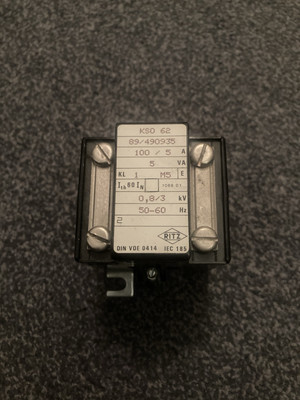 Ritz Aufsteck-Stromwandler KSO 62 100/5 A transformer 5 VA 0,8/3 kV