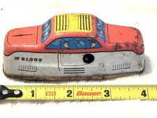 Vintage Tin Litho Windup Stunt Race Car - No key Untested