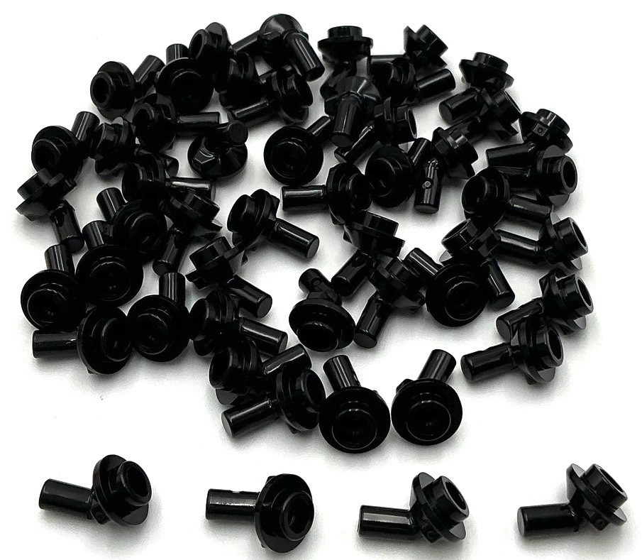 Lego 50 New Black Bars 1L with Angled Hollow Stud Parts