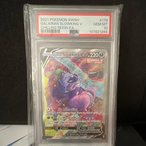 Pokemon SWSH06 Chilling Reign Galarian Slowking V 179/198 Alt FA Holo PSA 10